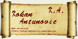 Kokan Antunović vizit kartica